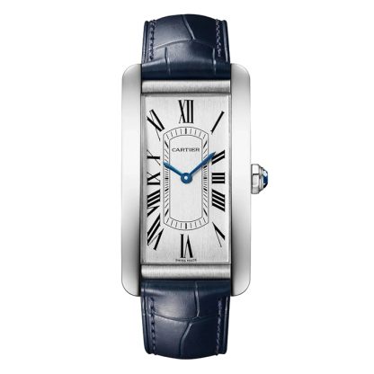 Cartier Tank Américaine Watch Large Model Automatic Movement Steel Leather WSTA0083