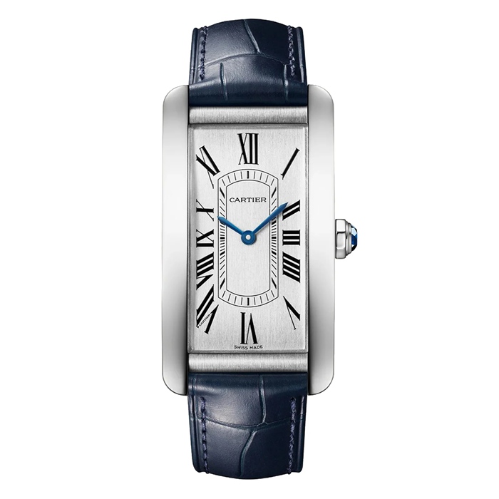 Cartier Tank Américaine Watch Large Model Automatic Movement Steel Leather WSTA0083