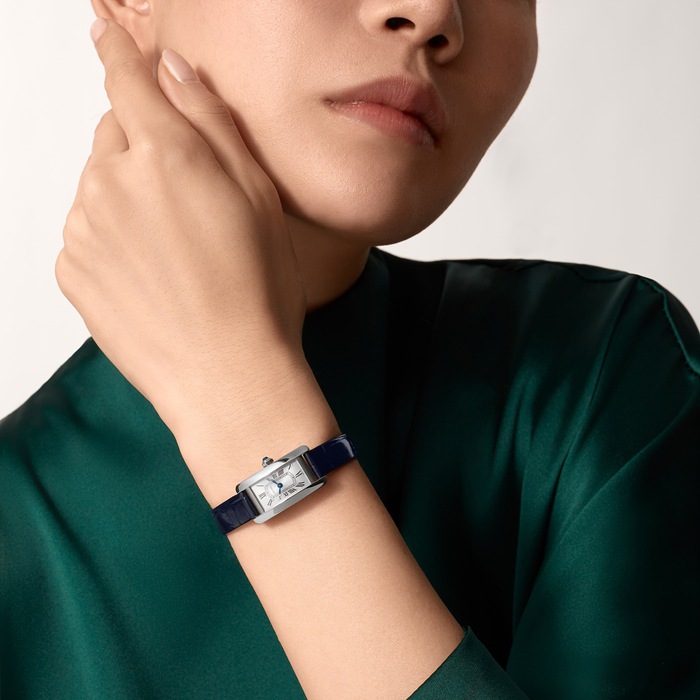 Cartier Tank Américaine Watch Mini Model Quartz Movement Steel Leather WSTA0081 - Image 3