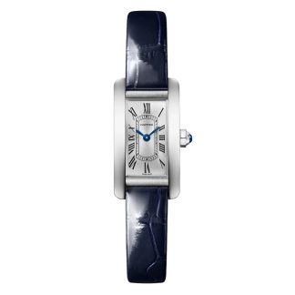 Cartier Tank Américaine Watch Mini Model Quartz Movement Steel Leather WSTA0081