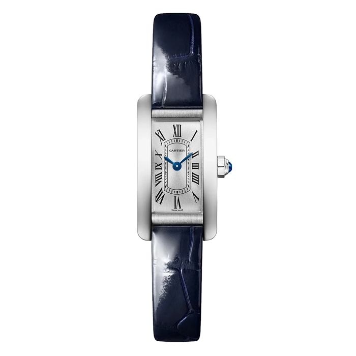 Cartier Tank Américaine Watch Mini Model Quartz Movement Steel Leather WSTA0081