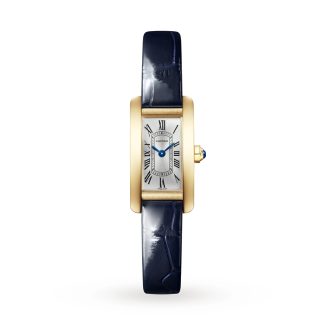 Cartier Tank Américaine Watch Mini Model Quartz Movement Yellow Gold WGTA0353