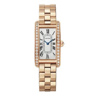 Cartier Tank Américaine Watch Small Model Quartz Movement Rose Gold WJTA0056