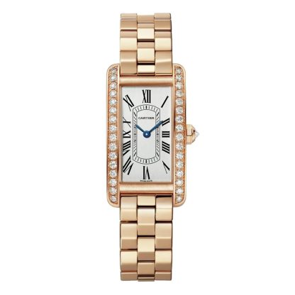 Cartier Tank Américaine Watch Small Model Quartz Movement Rose Gold WJTA0056