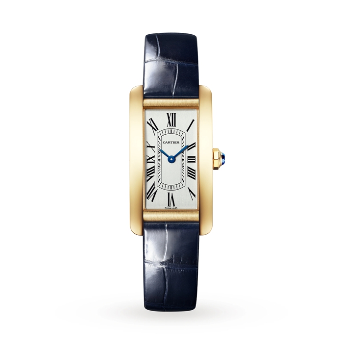Cartier Tank Américaine Watch Small Model Quartz Movement Yellow Gold WGTA0299