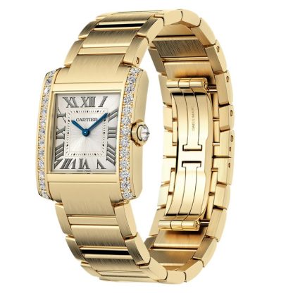 Cartier Tank Francaise Watch Medium Model Quartz Movement 18K Yellow Gold Case WJTA0061 - Image 2