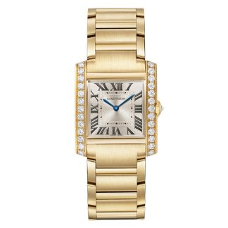 Cartier Tank Francaise Watch Medium Model Quartz Movement 18K Yellow Gold Case WJTA0061