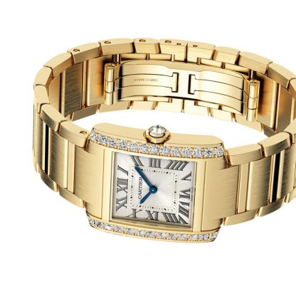 Cartier Tank Francaise Watch Medium Model Quartz Movement 18K Yellow Gold Case WJTA0061 - Image 5