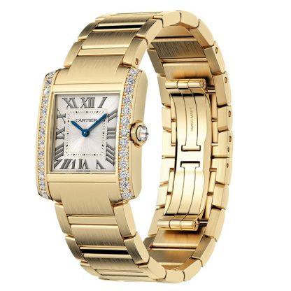 Cartier Tank Française Watch Medium Model Quartz Movement Yellow Gold Diamonds WJTA0040 - Image 3