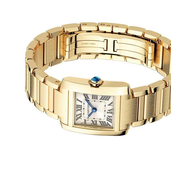 Cartier Tank Francaise Watch Small Model Quartz Movement 18K Yellow GoldCase WGTA0344 - Image 5