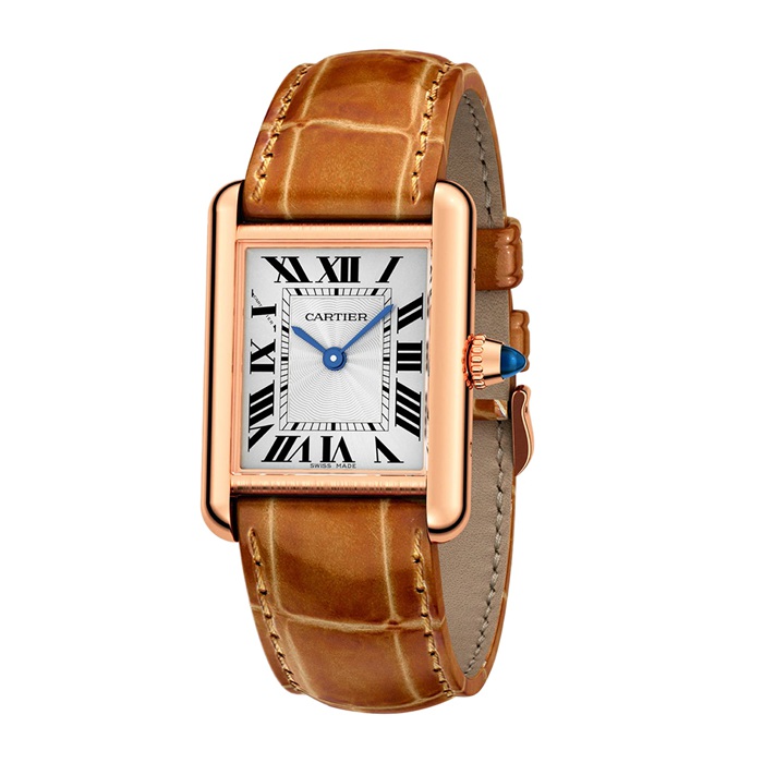 Cartier Tank Louis Cartier Watch Small Model Hand-Wound Mechanical Movement Rose Gold Leather WGTA0010 - Image 2