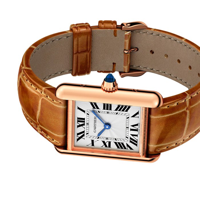 Cartier Tank Louis Cartier Watch Small Model Hand-Wound Mechanical Movement Rose Gold Leather WGTA0010 - Image 5