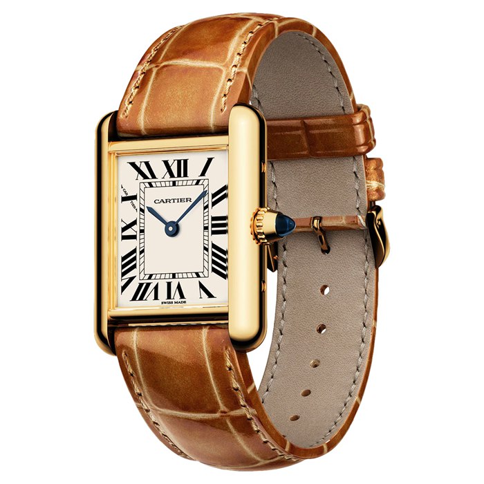 Cartier Tank Louis Cartier Watch Small Model Quartz Movement Yellow Gold Leather WGTA0342 - Image 3