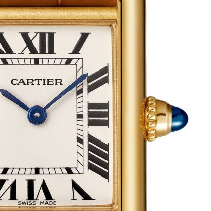 Cartier Tank Louis Cartier Watch Small Model Quartz Movement Yellow Gold Leather WGTA0342 - Image 4