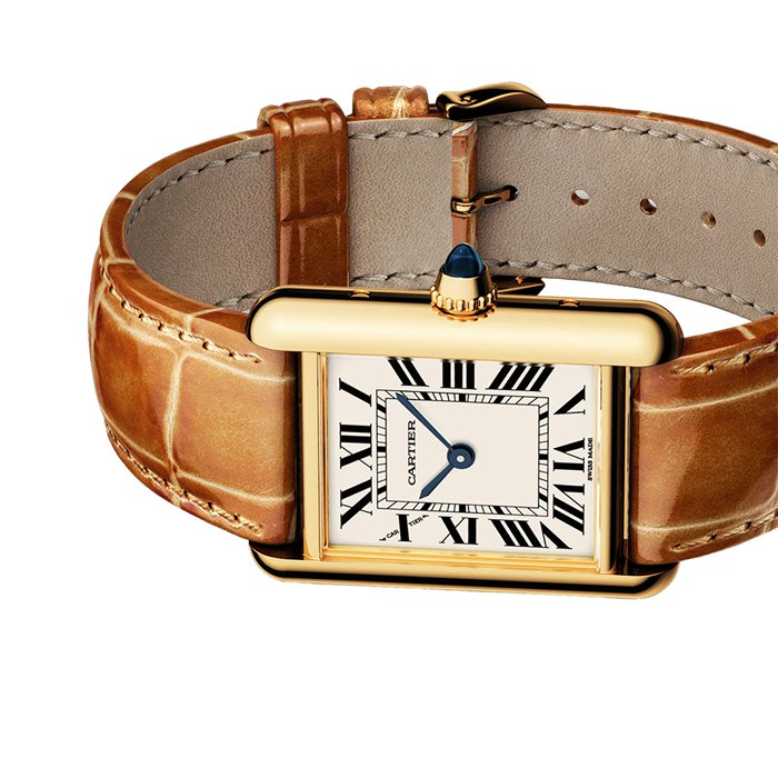 Cartier Tank Louis Cartier Watch Small Model Quartz Movement Yellow Gold Leather WGTA0342 - Image 5
