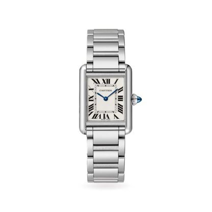 Cartier Tank Must Watch Small Model Quartz Movement Steel Case WSTA0107