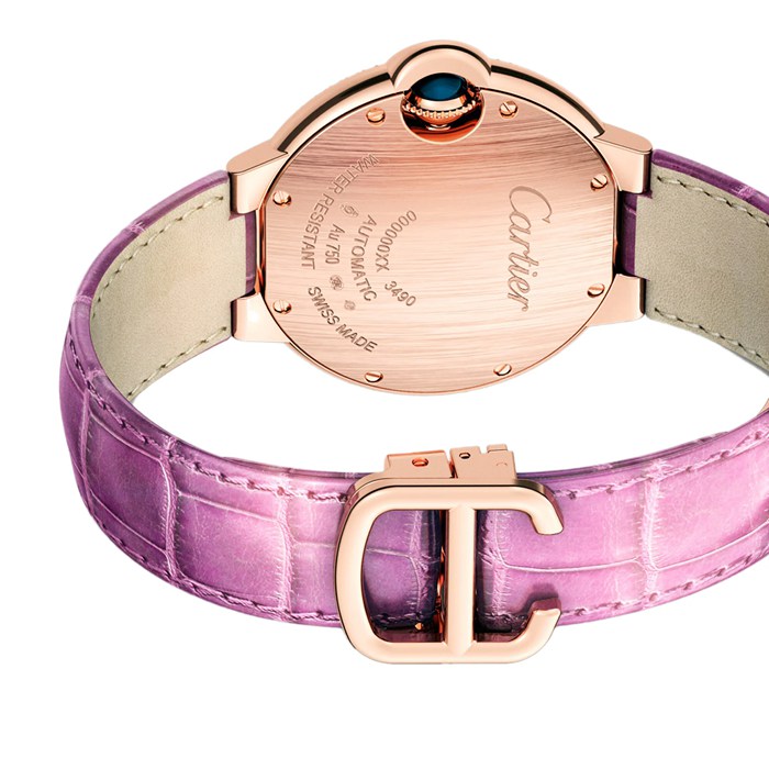 Cartier ballon Bleu De Cartier Watch 33mm Automatic Movement Rose Gold Diamonds Leather WE902066 - Image 5