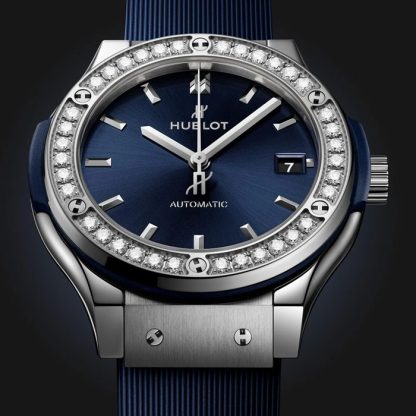 Hublot Classic Fusion Titanium Blue Diamonds 38mm Ladies Watch 565.NX.7170.RX.1204 - Image 2
