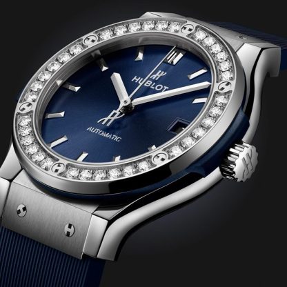 Hublot Classic Fusion Titanium Blue Diamonds 38mm Ladies Watch 565.NX.7170.RX.1204 - Image 3