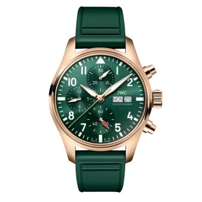 IWC Pilot Chronograph 41mm Mens Watch Green IW388110