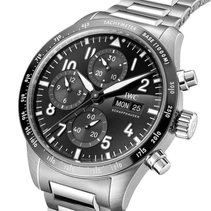 IWC Pilot Performance Chronograph 41mm AMG Mens Watch Black Titanium IW388304 - Image 3