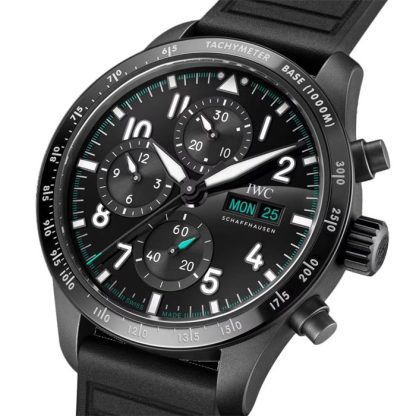 IWC Pilot Performance Chronograph 41mm Mercedes AMG Petronas Formula OneTM Team Mens Watch Black Rubber IW388306 - Image 3