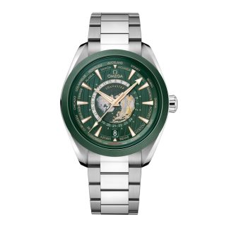 Omega Seamaster Aqua Terra 150m Co Axial Master Chronomaster GMT Worldtimer 43mm Mens Watch Green O22030432210001