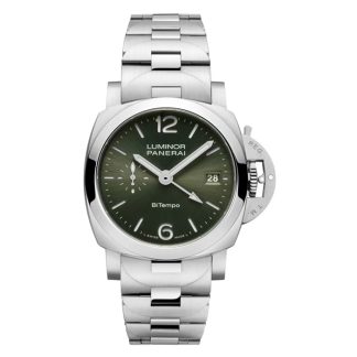 Panerai Luminor Quaranta BiTempo 40mm Mens Watch Green PAM01640