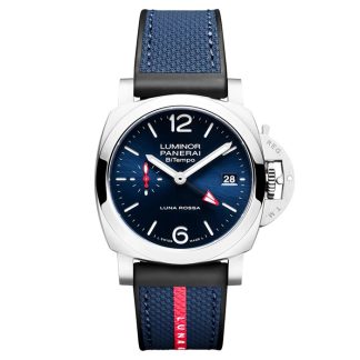 Panerai Luminor Quaranta BiTempo Luna Rossa 40mm Mens Watch Blue PAM01404