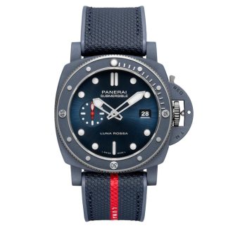 Panerai Submersible QuarantaQuattro Luna Rossa Ti-Ceramitech 44mm Mens Watch Blue PAM01466