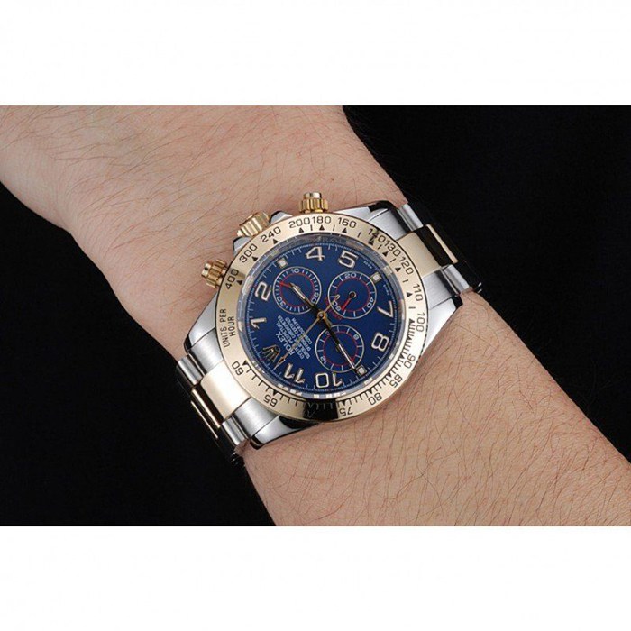 Replica Rolex Cosmograph Daytona Blue Dial Two Tone Stainless Steel Bracelet 1454246 - Image 10