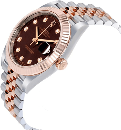 Replica Rolex Datejust 41 Rose Gold/Steel Chocolate Dial Fluted Bezel Jubilee 126331 - Image 2
