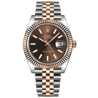 Replica Rolex Datejust 41 Rose Gold/Steel Chocolate Dial Fluted Bezel Jubilee 126331