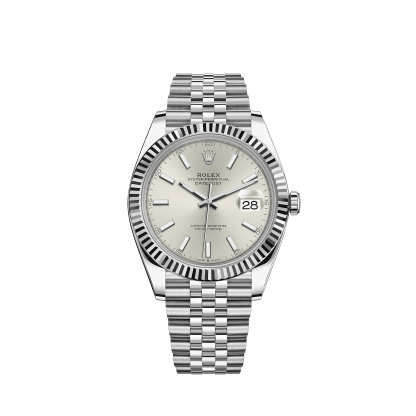 Replica Rolex Datejust 41 White Gold/Steel White Dial Fluted Bezel 126334 Jubilee - Image 2