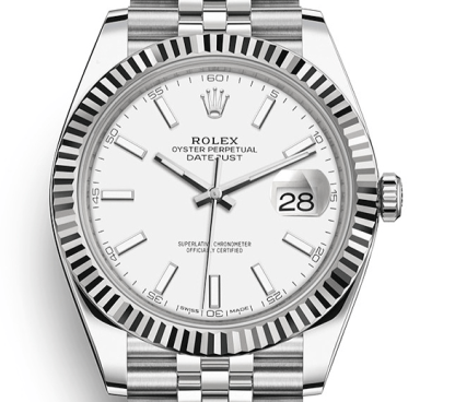 Replica Rolex Datejust 41 White Gold/Steel White Dial Fluted Bezel 126334 Jubilee - Image 3