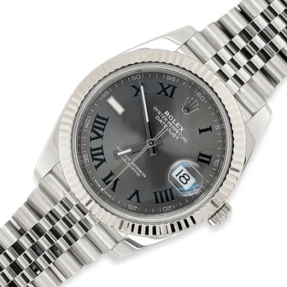 Replica Rolex Datejust 41mm White Gold/Steel Slate Roman Dial Fluted Bezel 126334 Jubilee - Image 2