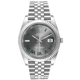Replica Rolex Datejust 41mm White Gold/Steel Slate Roman Dial Fluted Bezel 126334 Jubilee