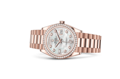 Replica Rolex Day-Date 36 Oyster 36 mm Everose gold and diamonds 128345RBR - Image 2