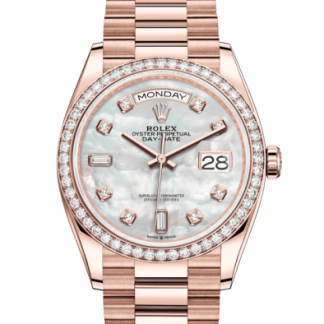 Replica Rolex Day-Date 36 Oyster 36 mm Everose gold and diamonds 128345RBR