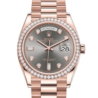 Replica Rolex Day-Date 36 Oyster 36 mm Everose gold and diamonds 128345RBR