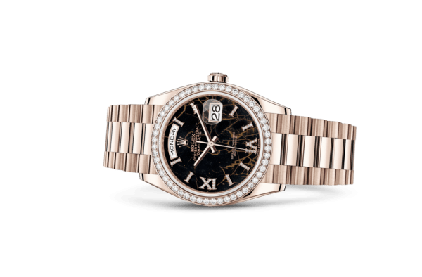 Replica Rolex Day-Date 36 Oyster 36 mm Everose gold and diamonds 128345RBR - Image 2