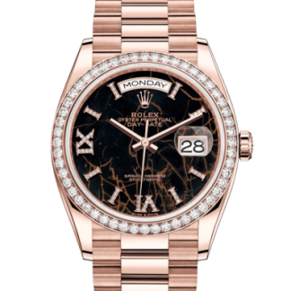 Replica Rolex Day-Date 36 Oyster 36 mm Everose gold and diamonds 128345RBR