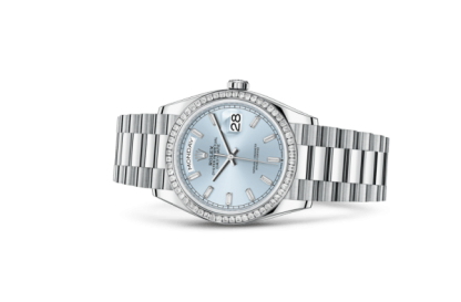 Replica Rolex Day-Date 36 Oyster 36 mm platinum and diamonds 128396TBR - Image 2