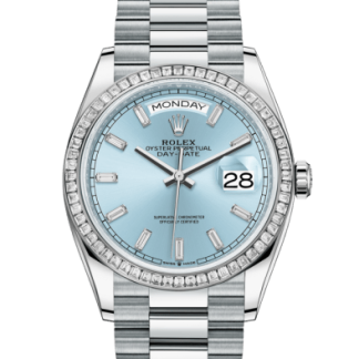 Replica Rolex Day-Date 36 Oyster 36 mm platinum and diamonds 128396TBR