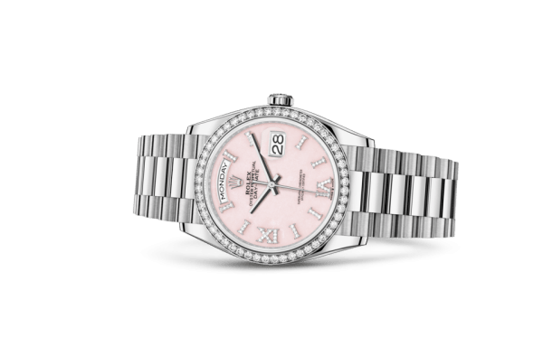 Replica Rolex Day-Date 36 Oyster 36 mm white gold and diamonds 128349RBR - Image 2