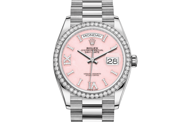 Replica Rolex Day-Date 36 Oyster 36 mm white gold and diamonds 128349RBR