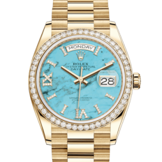 Replica Rolex Day-Date 36 Oyster 36 mm yellow gold and diamonds 128348RBR