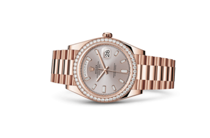 Replica Rolex Day-Date 40 Oyster 40 mm Everose gold and diamonds 228345RBR - Image 2