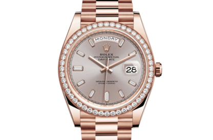 Replica Rolex Day-Date 40 Oyster 40 mm Everose gold and diamonds 228345RBR