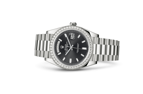 Replica Rolex Day-Date 40 Oyster 40 mm white gold and diamonds 228349RBR - Image 2